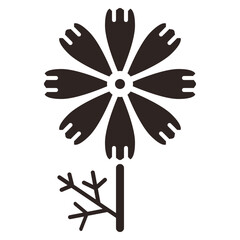 Cosmos Flower - Black Fill