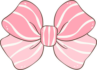 Pink Coquette ribbon bow doodle hand drawn