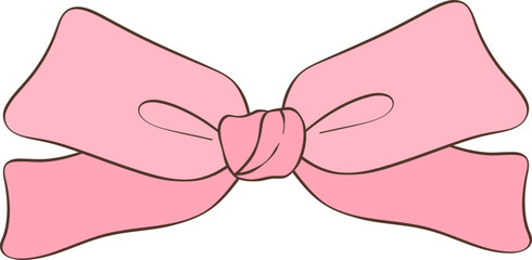 Pink Coquette bow doodle hand drawn