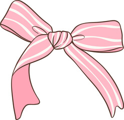 Pink Coquette bow doodle hand drawn
