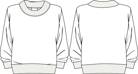 KID GIRLS AND TEENS OUTERWEAR WEAR CARDIGAN SWEATER FRONT AND BACK FASHION FLAT DESIGN VECTOR ILLUSTRATION © M A A Designs