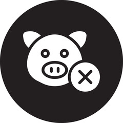 no pig glyph icon