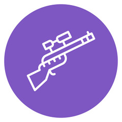 Hunting Rifle Line Icon