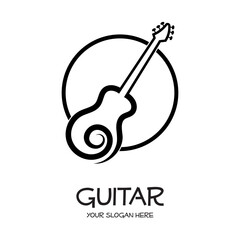 guitar logo template that is unique and simple