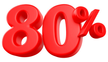 80 percentage discount number rad 3d render