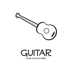 guitar logo template that is unique and simple