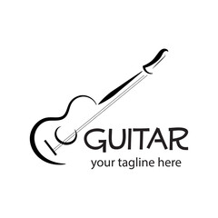 guitar logo template that is unique and simple