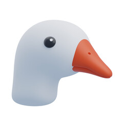 Arctic Aviators: Snow Goose in 3D Illustration. 3d illustration, 3d element, 3d rendering. 3d visualization isolated on a transparent background