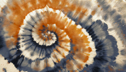 Spiral Tie Dye. Shibori Circle Texture. Orange Swirl Background. Spiral Art Pattern. Circle Shibori Peace. Indigo Dyed Print. Brush Indigo Texture. Shibori Dirty Hippie. Spiral Old Background