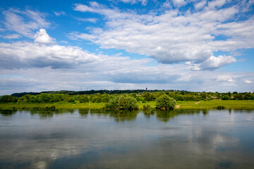 Fototapeta na wymiar View of the Dniestr river and Ukraine from Soroca, Moldova