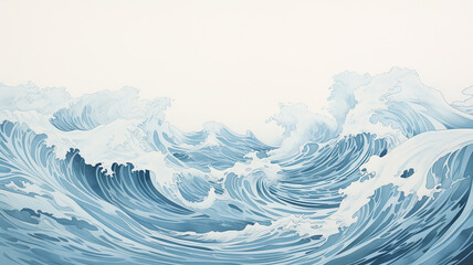 illustration of oil drawing on canvas with sea side