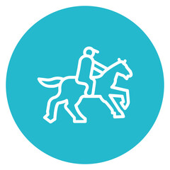 Siena Horse Race Line Icon