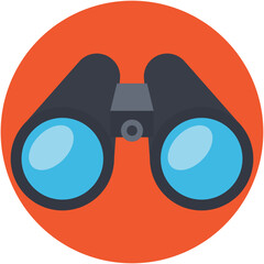 Binoculars Flat Vector Icon
