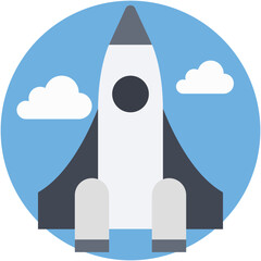 Rocket Flat Vector Icon