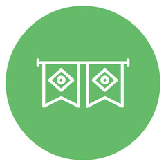 Brazillian Flag Bunting Line Icon
