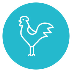 Rooster Line Icon