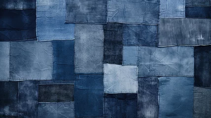 patchwork denim textures pattern background © benjawan