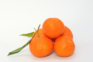 isolated king tangerines on white background