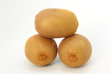 whole kiwis isolated on white background