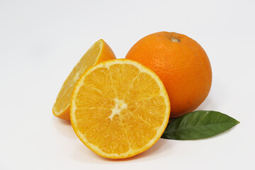 isolated navel oranges on white background