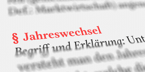 Das Wort Jahreswechsel im Buch erklärt mit Paragraph Zeichen