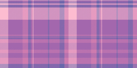 Morado vector background fabric, wallpaper seamless check plaid. Mat textile tartan texture pattern in purple and pink colors.