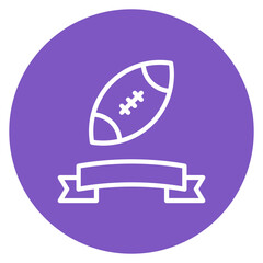 Rugby Badge Line Icon