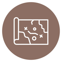 Treasure Map Line Icon