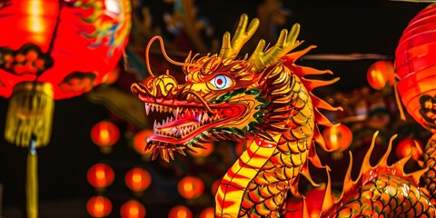 Traditional Chinese dragon lunar new year celebration year of the dragon - Generative ai