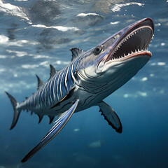 Naklejka premium Wahoo Oceanic Quest into the High-Speed Realms of Elegance ai generated