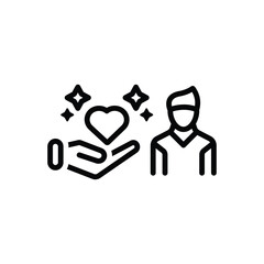 Black line icon for empathy 