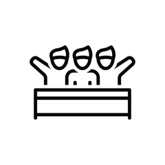 Black line icon for supportive