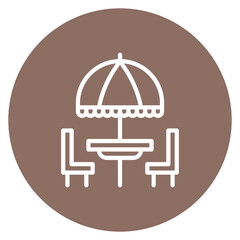Outdoor Terrace icon vector image. Can be used for Coworking Space.