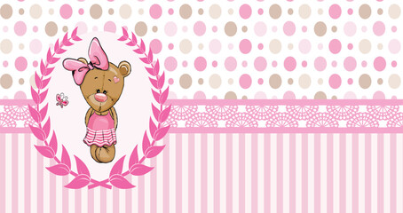 decorative card for girl baby shower