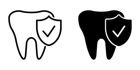 ofvs511 OutlineFilledVectorSign ofvs - dental protection vector icon . dental insurance sign . isolated transparent . black outline and filled version . AI 10 / EPS 10 / PNG . g11854