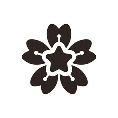 Cherry Flower - Black Fill