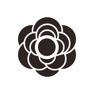 Camelia Flower - Black Fill