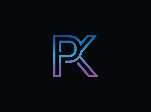 Pk modern minimal letter mark creative vector icon design. new business pk kp logo 