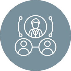 Executive Team Line Color Icon