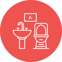 Bathroom Line Color Icon