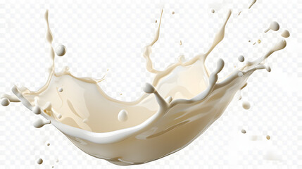 White Chocolate Milk Splash on transparent background PNG