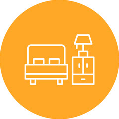 Bedroom Line Color Icon