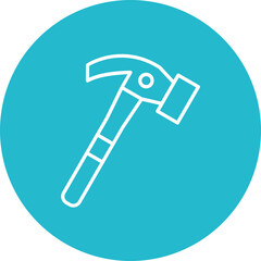 Hammer Line Color Icon