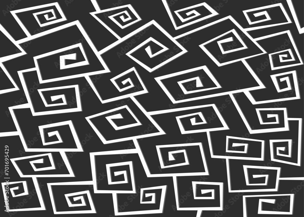 Poster abstract background with curly geometric lines pattern