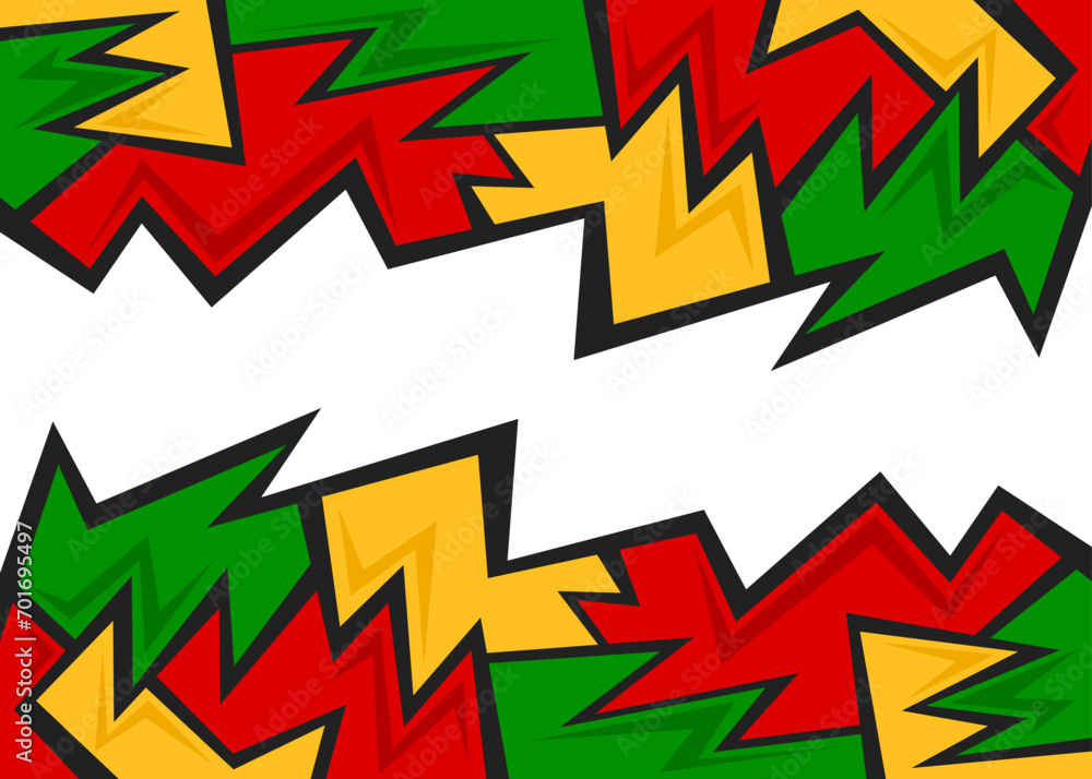 Aufkleber abstract background with colorful sharp and geometric pattern and with rastafari color theme