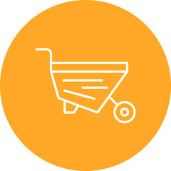 Wheelbarrow Line Color Icon