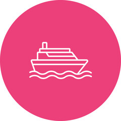 Boat Line Color Icon