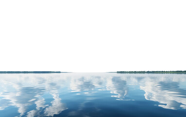 Fototapeta na wymiar Clouds in Harmonious Formation Over Tranquil Water Isolated on a Transparent Background PNG