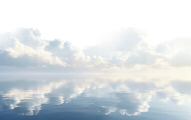 Cloud Formations Sculpting the Sky Over Peaceful Waters Isolated on a Transparent Background PNG - obrazy, fototapety, plakaty