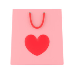 Shopping bag with heart sign